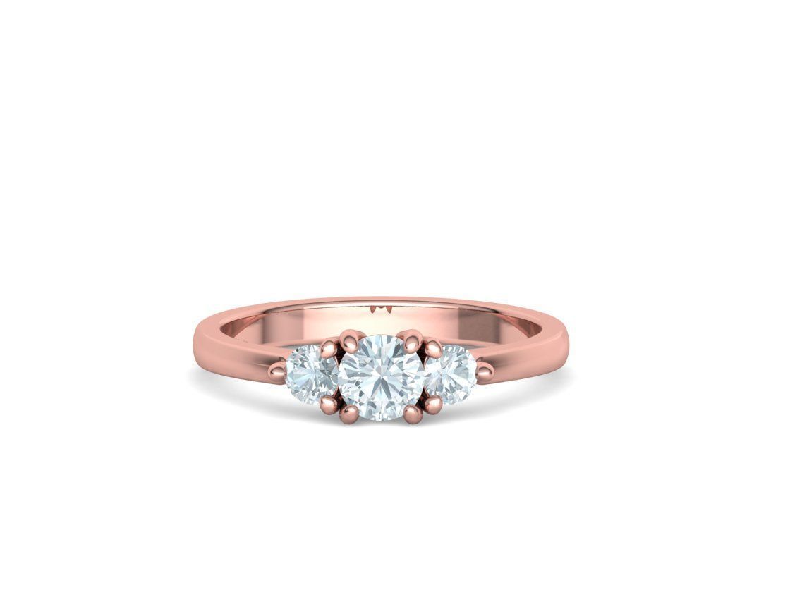 3 Stone 2 Promise Rings Collection Engagement 3dmodels _12