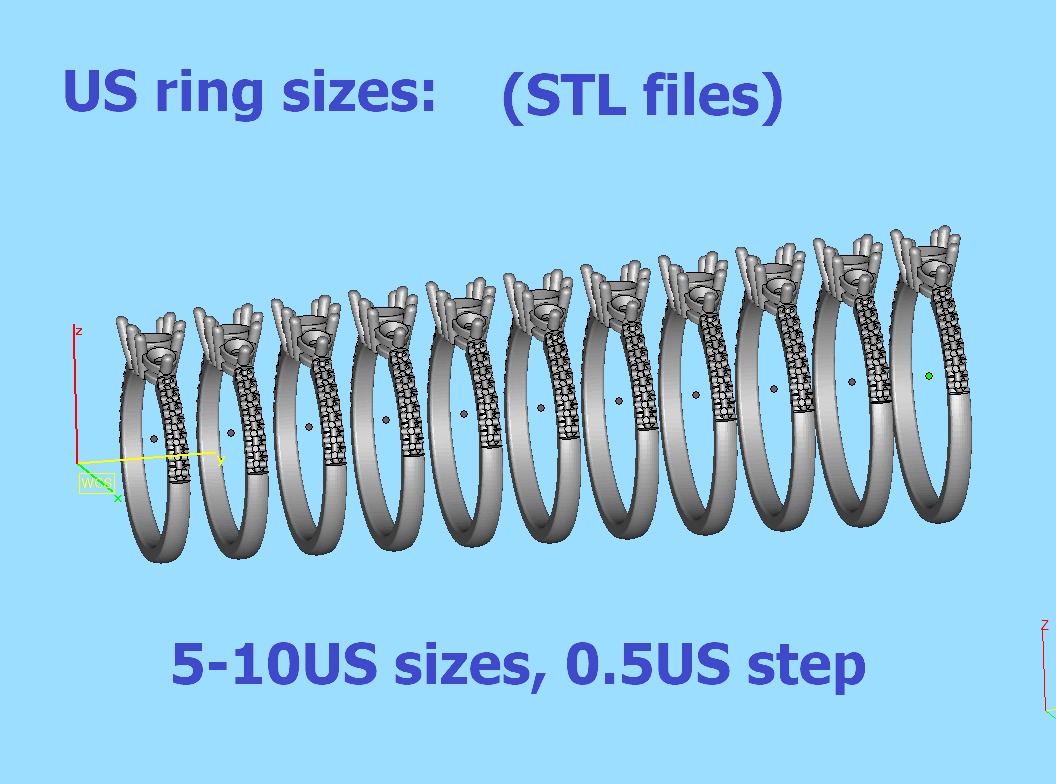 3 Stone 2 Promise Rings Collection Engagement 3dmodels _25