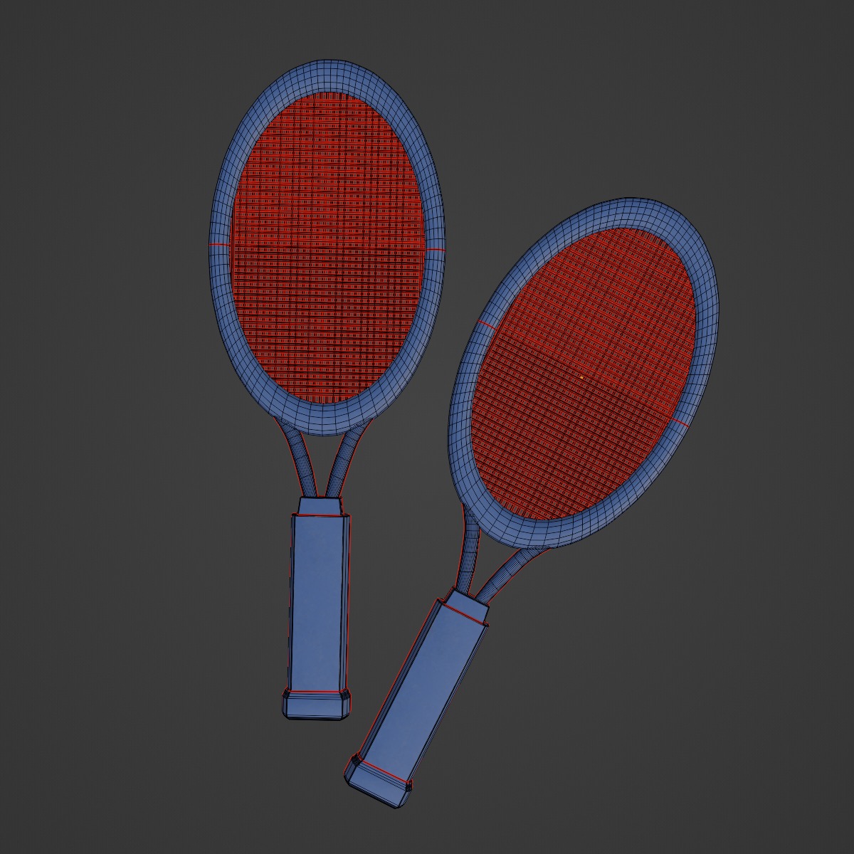 Tennis Racket 05 Low-poly 3D model_7