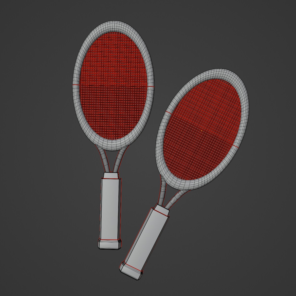 Tennis Racket 05 Low-poly 3D model_8