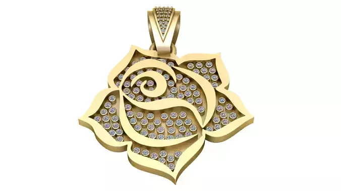 ROSE FLOWER SHIPE PENDANT 3D PRINTABLE MODEL 3D print model