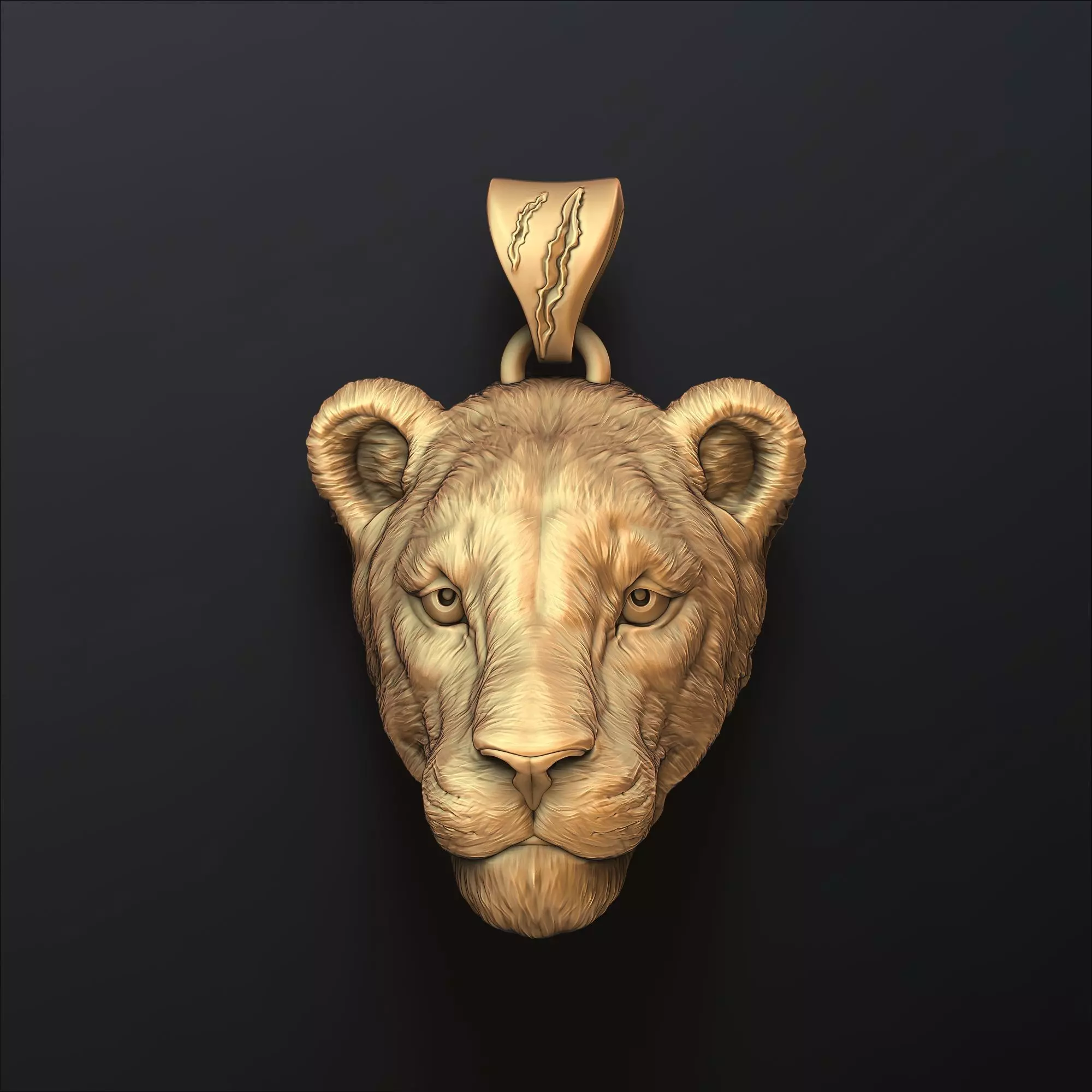 Lioness Pendant 3D print model_0