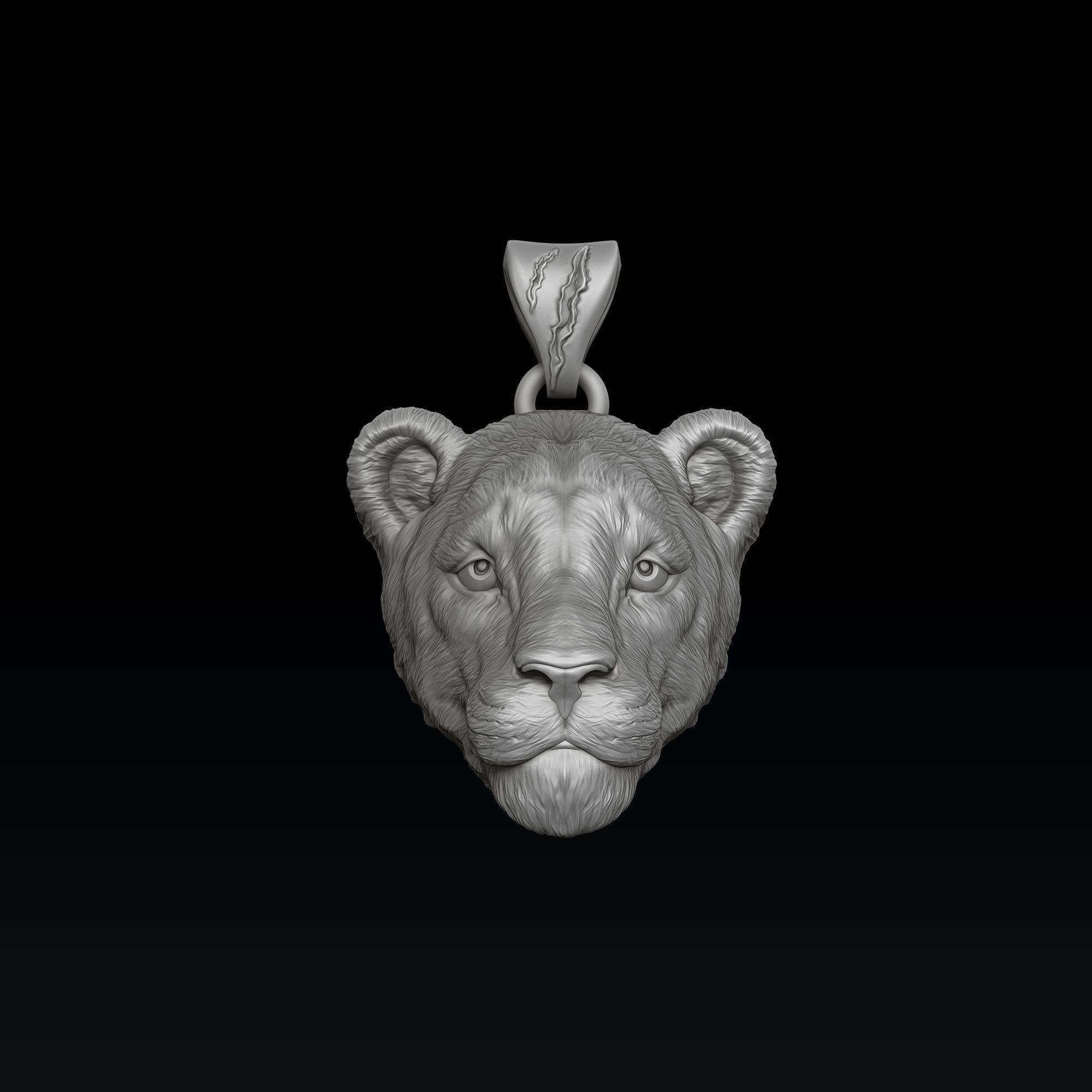 Lioness Pendant 3D print model_3