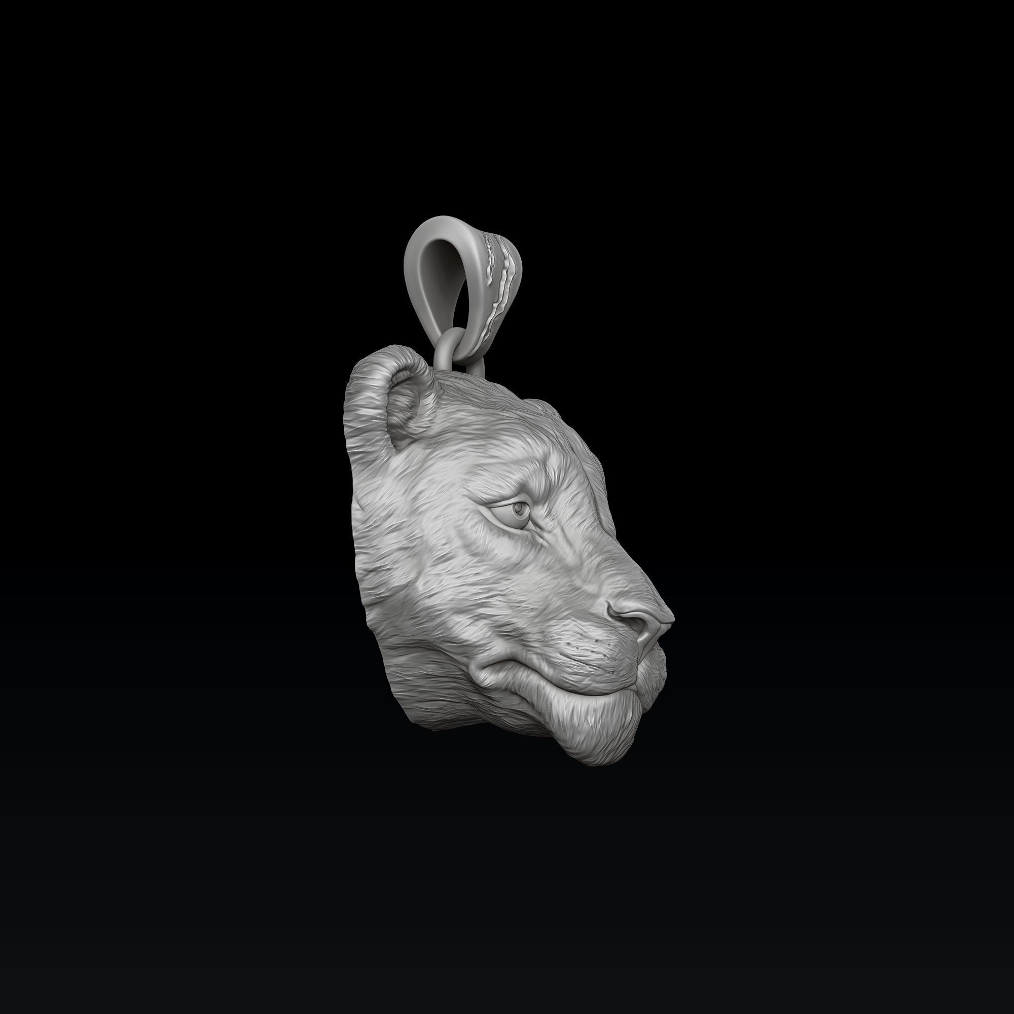 Lioness Pendant 3D print model_7