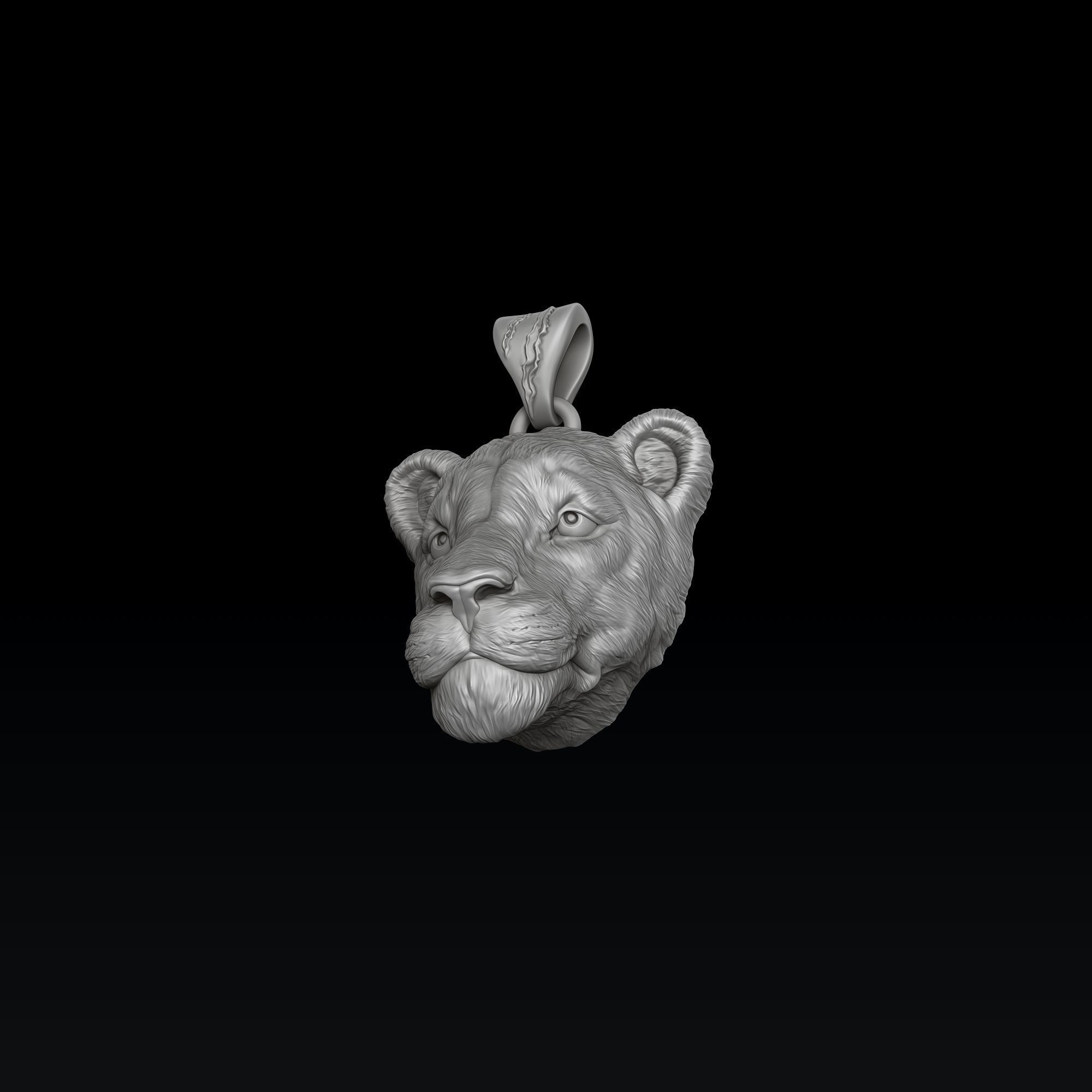 Lioness Pendant 3D print model_6