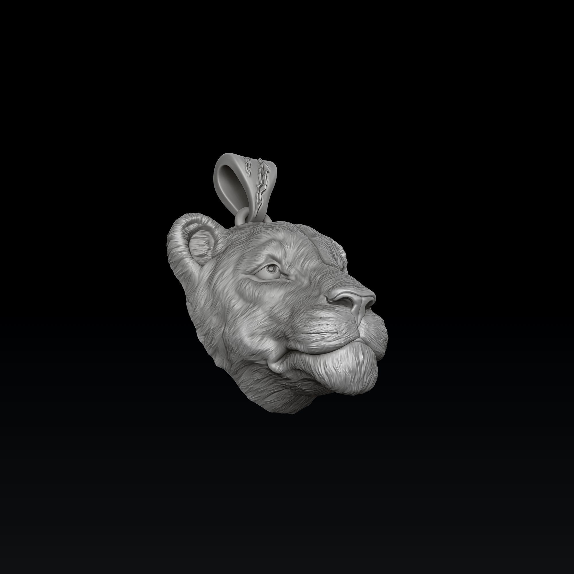 Lioness Pendant 3D print model_1