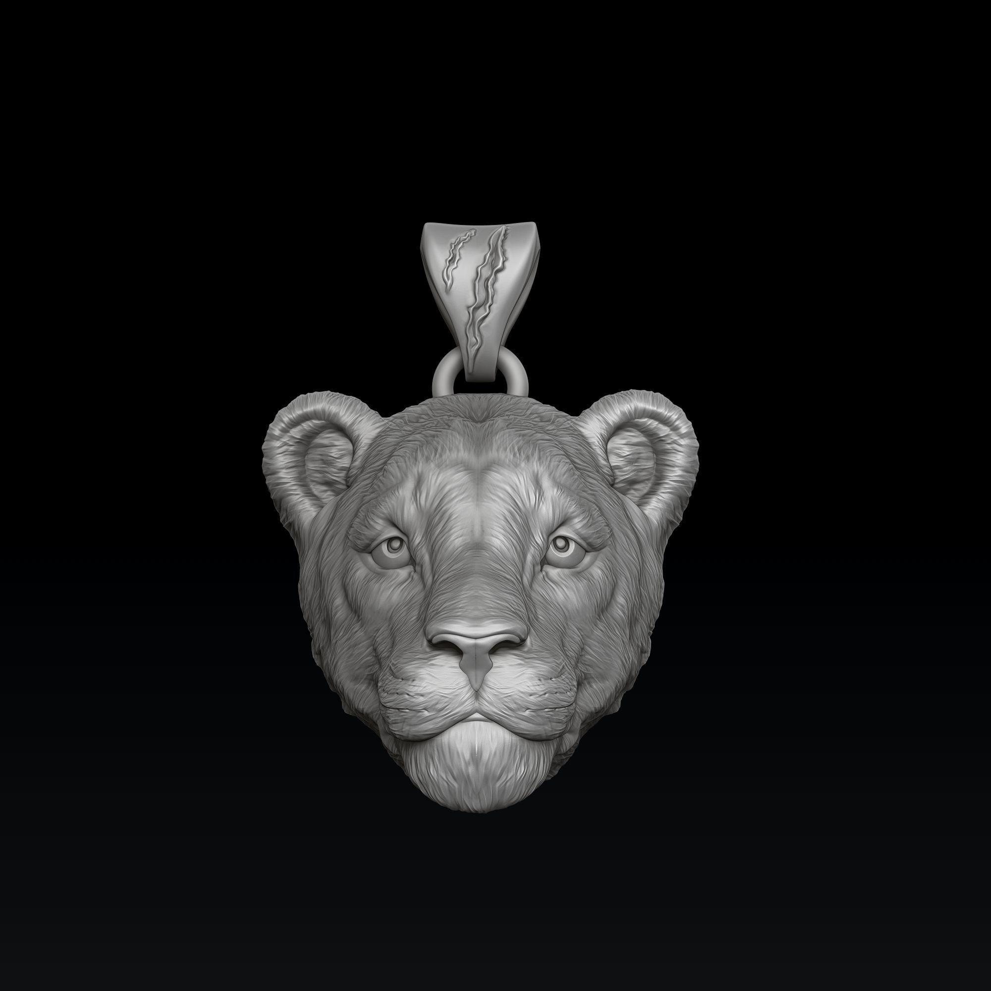 Lioness Pendant 3D print model_4