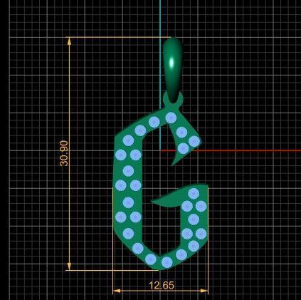 GOLDEN ALPHABET G PENDANT 3D PRINTABLE MODEL 3D print model_4