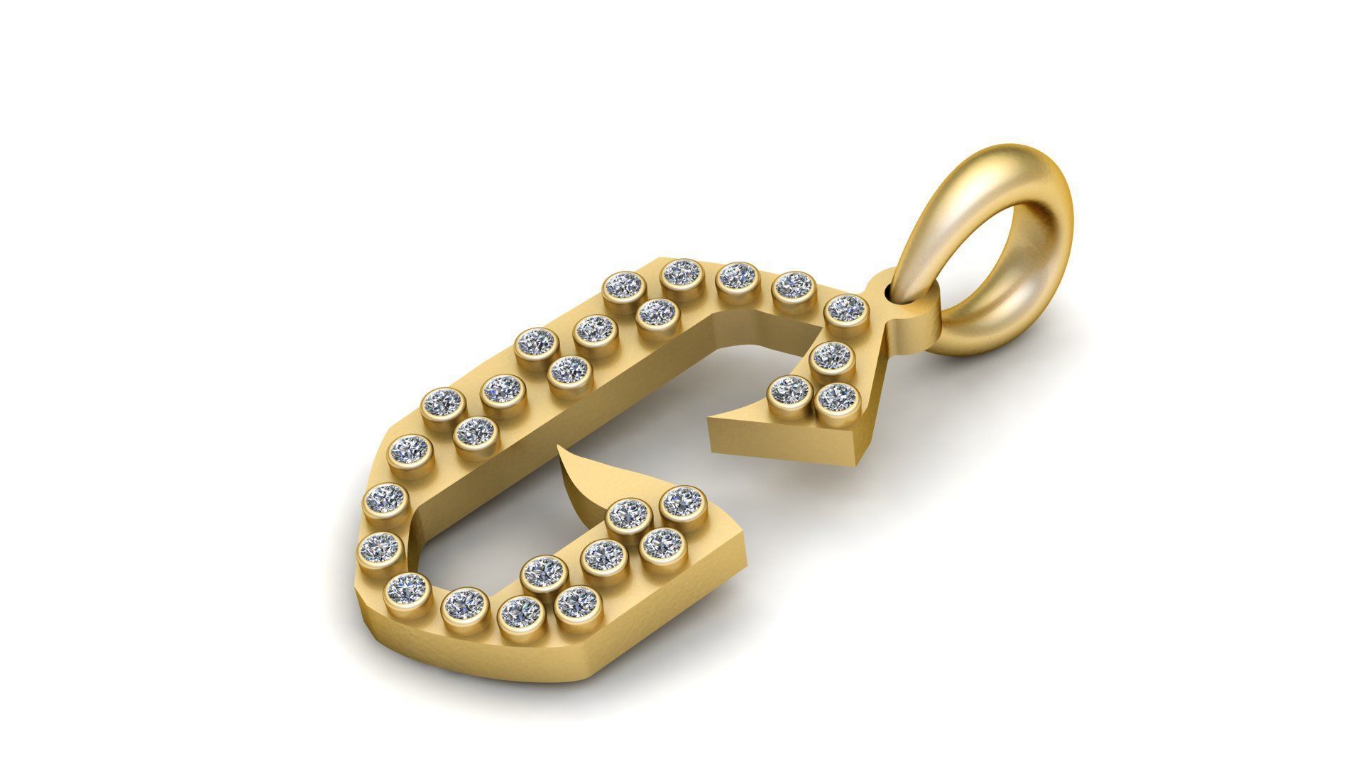 GOLDEN ALPHABET G PENDANT 3D PRINTABLE MODEL 3D print model_1