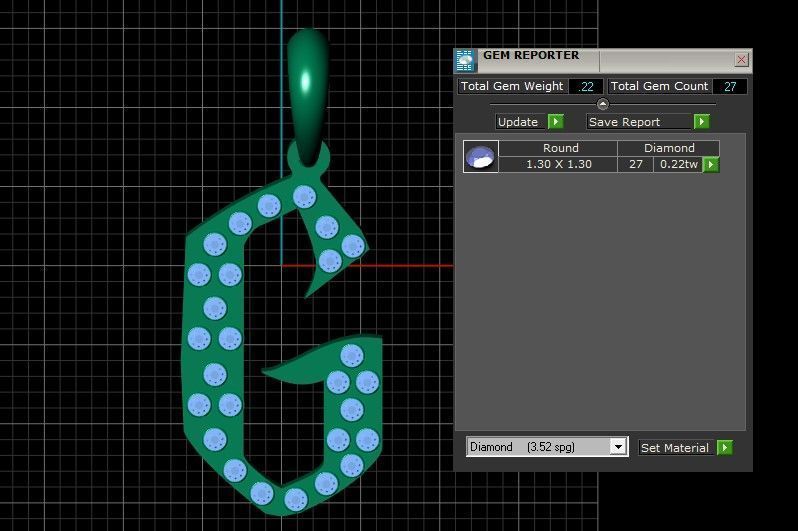 GOLDEN ALPHABET G PENDANT 3D PRINTABLE MODEL 3D print model_6