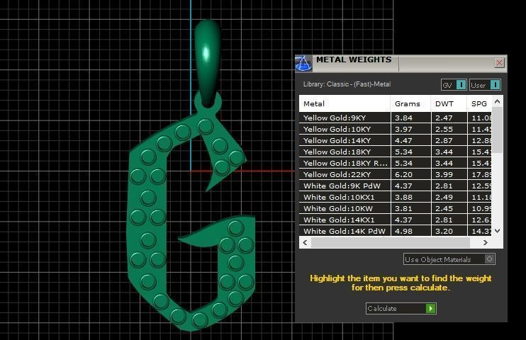 GOLDEN ALPHABET G PENDANT 3D PRINTABLE MODEL 3D print model_2