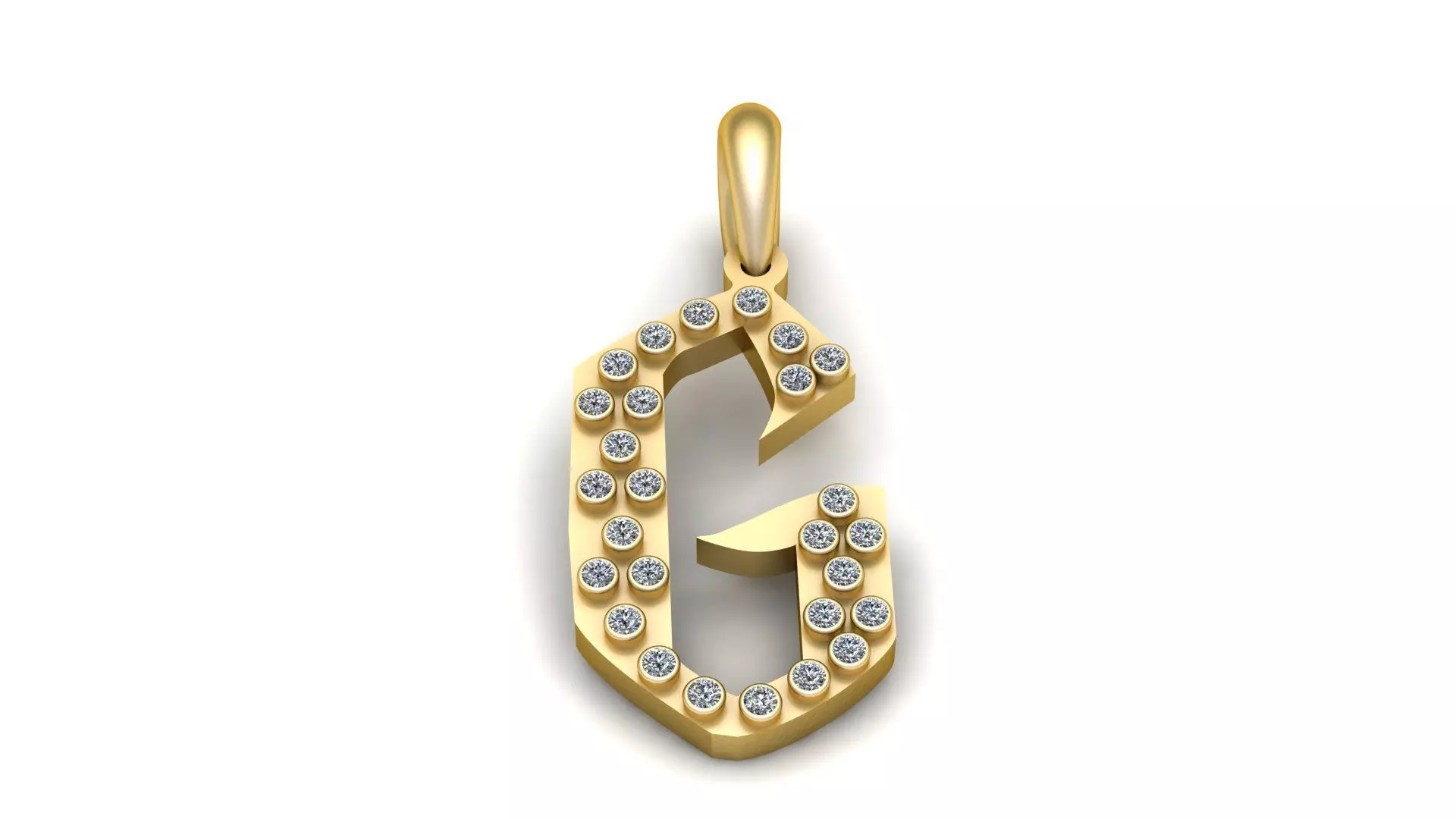 GOLDEN ALPHABET G PENDANT 3D PRINTABLE MODEL 3D print model_0
