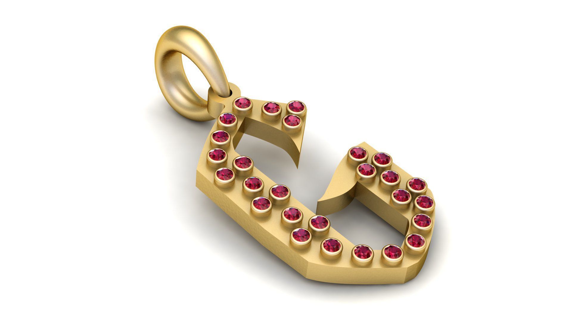 GOLDEN ALPHABET G PENDANT 3D PRINTABLE MODEL 3D print model_3