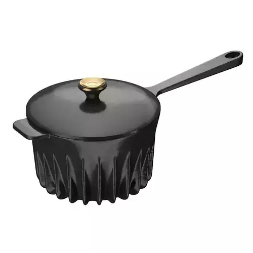 Saucepan With Lid Black by Fireup