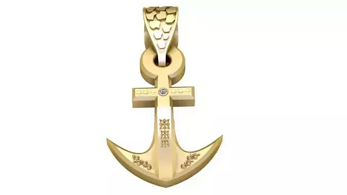 UNIQUE STYLE ANCHOR PENDANT 3D PRINTABLE MODEL 