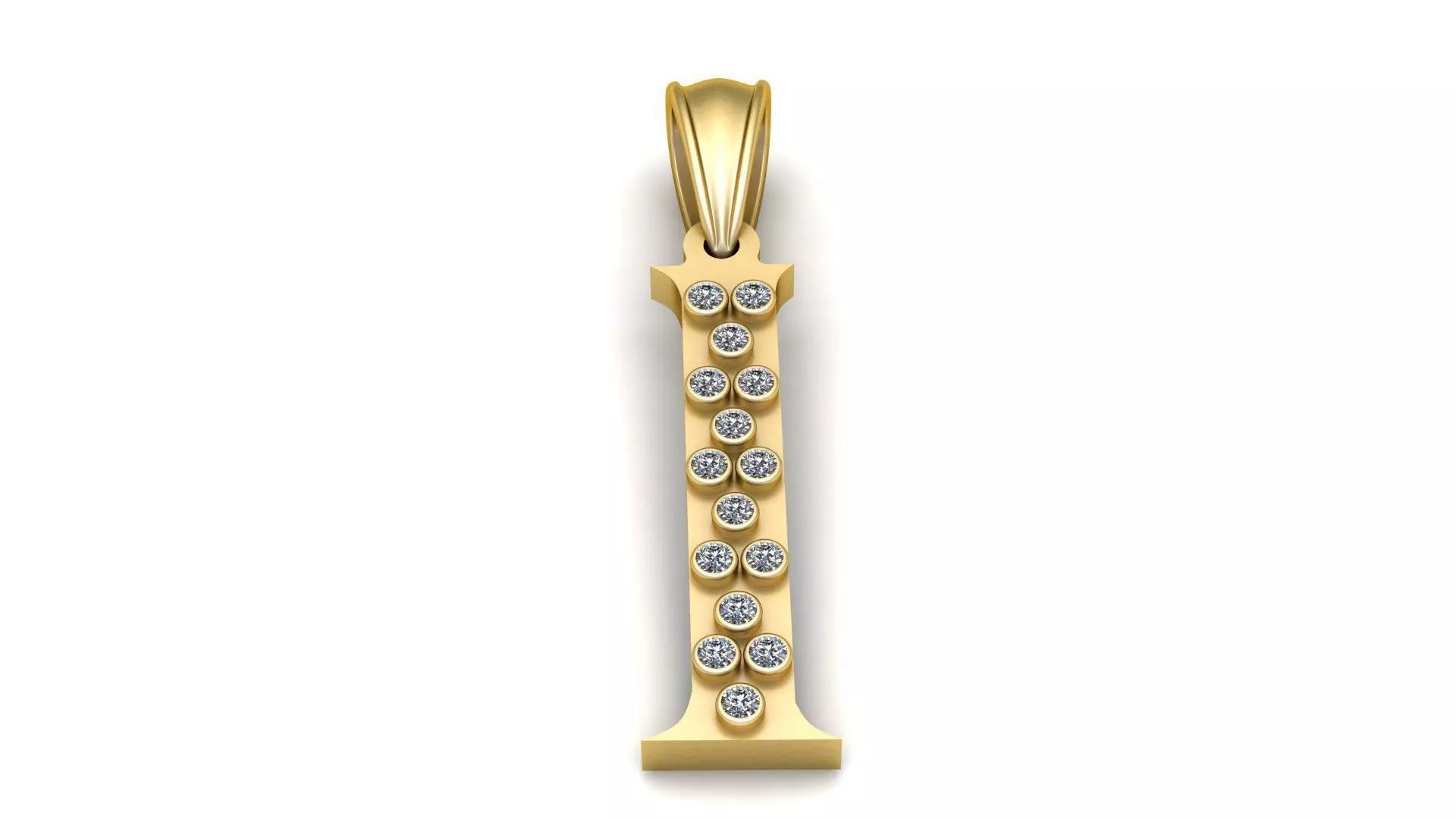 GOLDEN ALPHABET I PENDANT 3D PRINTABLE MODEL 3D print model