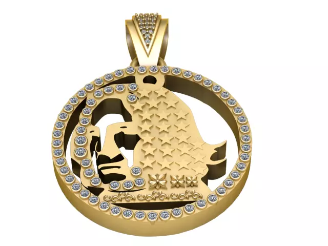 MAN FACE POINT PENDANT 3D PRINTABLE MODEL 3D print model