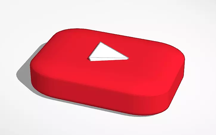 youtube button 3D print model