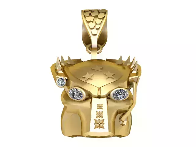 SKULL GOLD PENDANT 3D PRINTABLE MODEL 