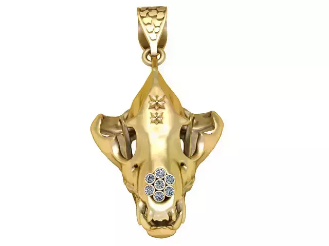 HYENA FACE SKULL PENDANT 3D PRITNABLE MODEL 