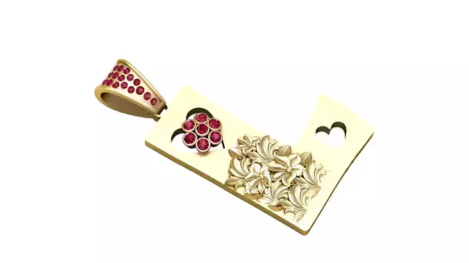 GOLDEN ALPHABET L PENDANT 3D PRINTABLE MODEL