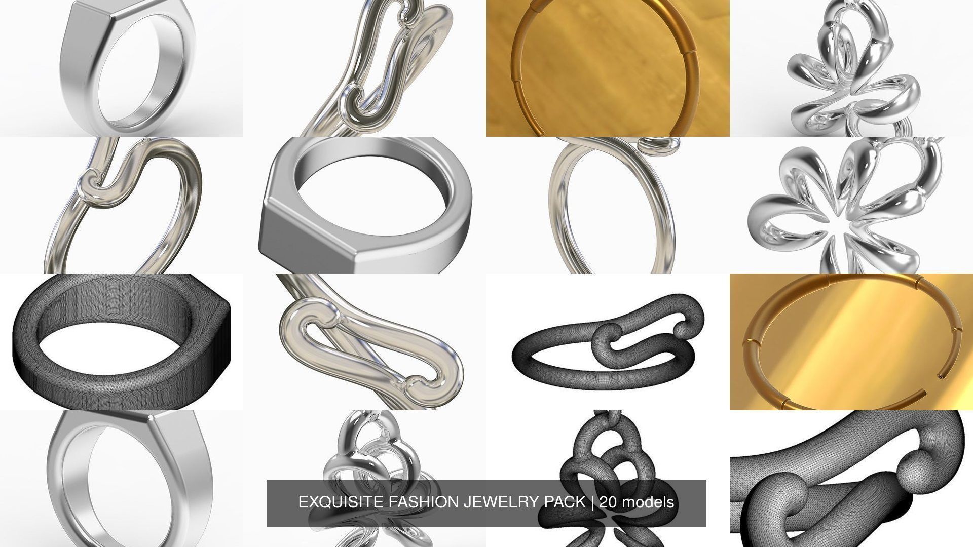 EXQUISITE FASHION JEWELRY PACK 3D Model Collection_2
