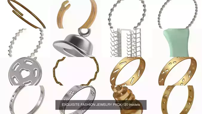 EXQUISITE FASHION JEWELRY PACK 3D Model Collection