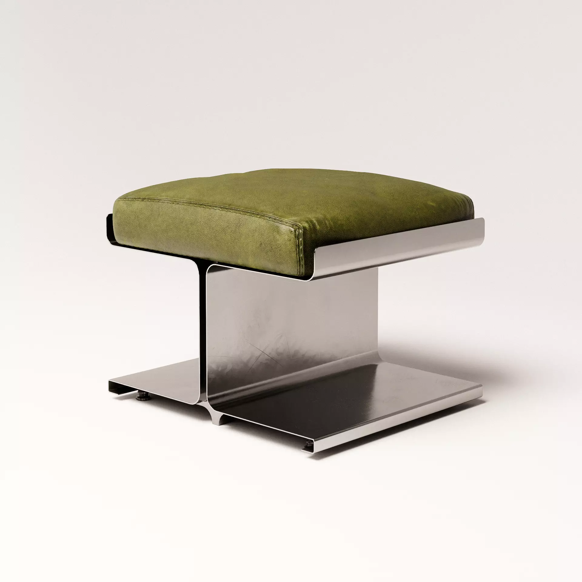 Steel Ottoman Low-poly 3D model