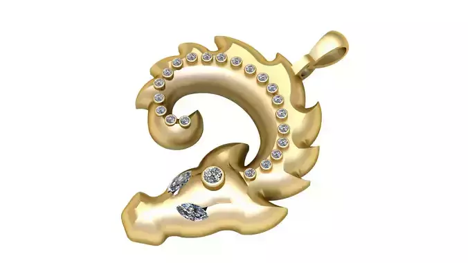 DRAGON DIAMOND PENDANT 3D PRINTABLE MODEL