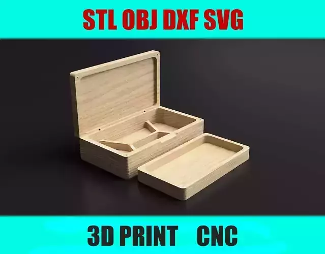 Wooden Jewelry Box with Lid Organizer   CNC Design