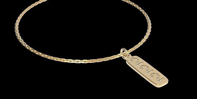 222 Angel Number Pendant Necklace 3D print model