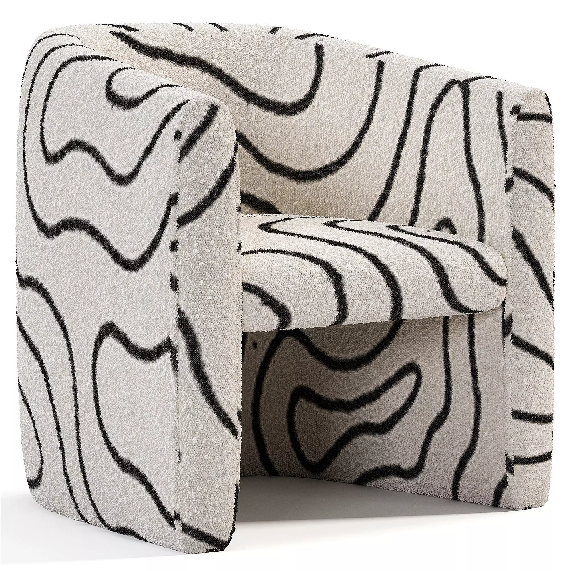 Senderos Wool Chair By Diego Olivero Studio Low-poly 3D model