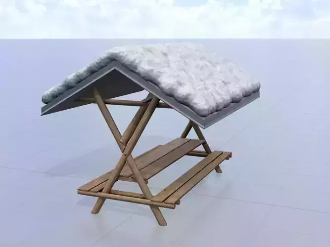 Resting place table with roof - Winter Version