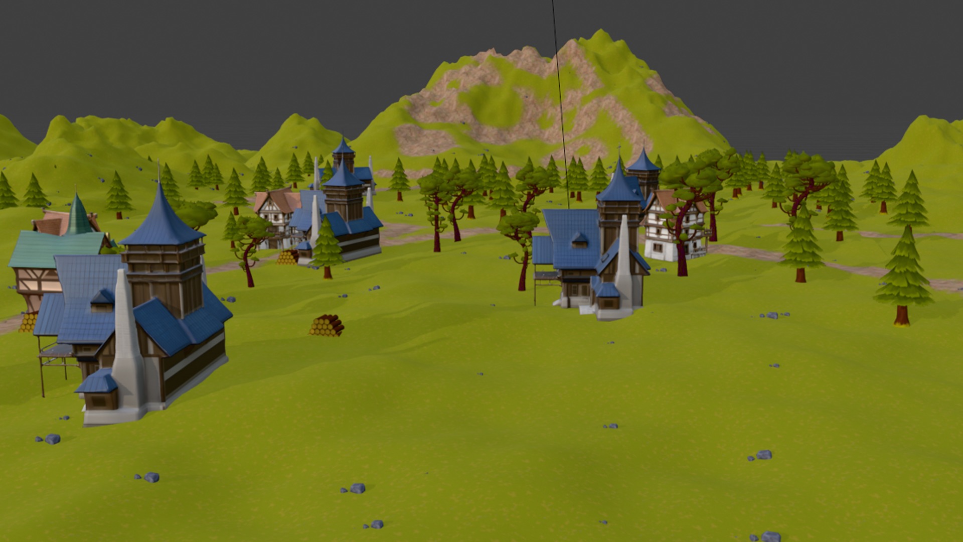 Village in world of warcraft Low-poly 3D model_1