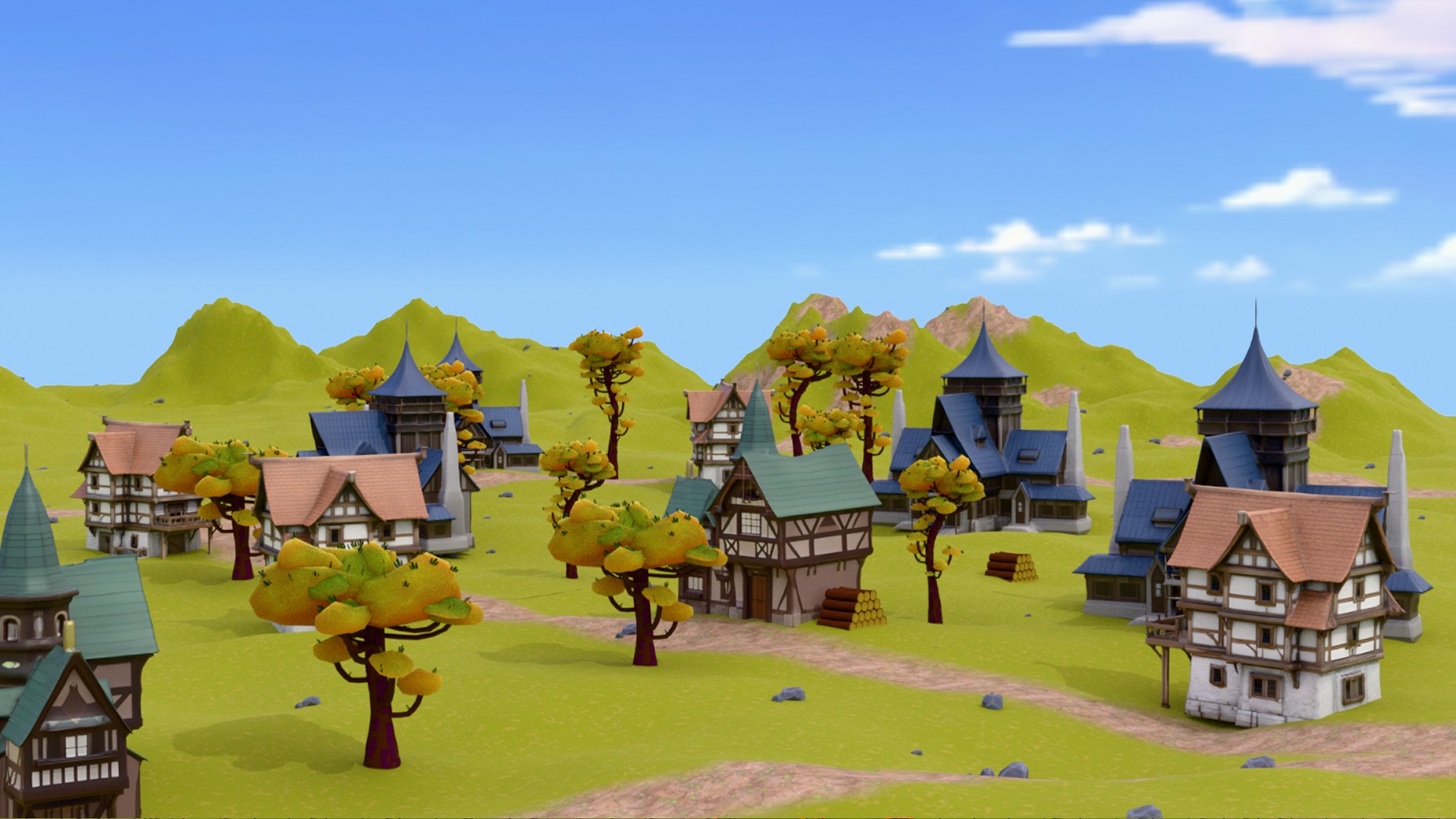 Village in world of warcraft Low-poly 3D model_4