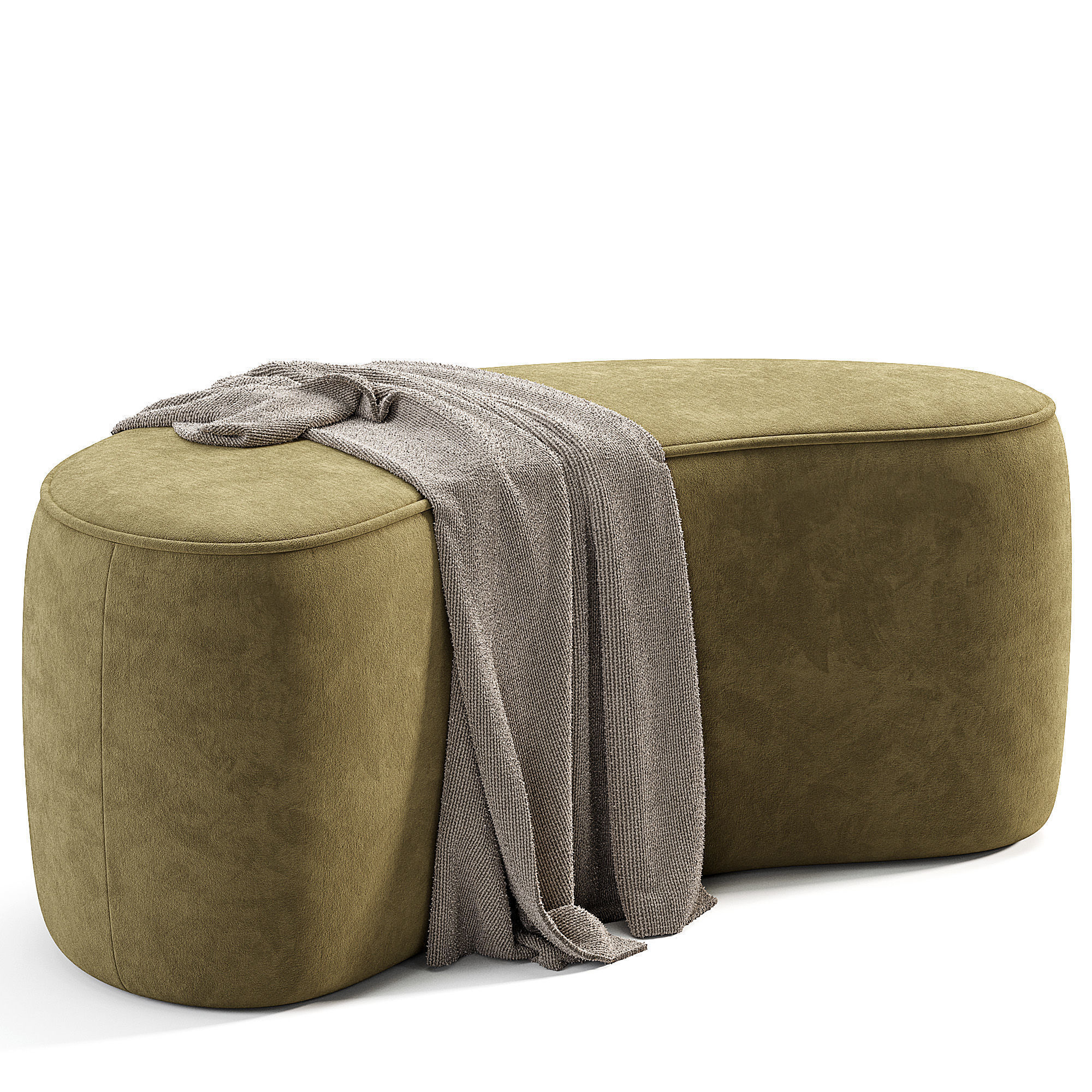 Kork Pouf Low-poly 3D model_5