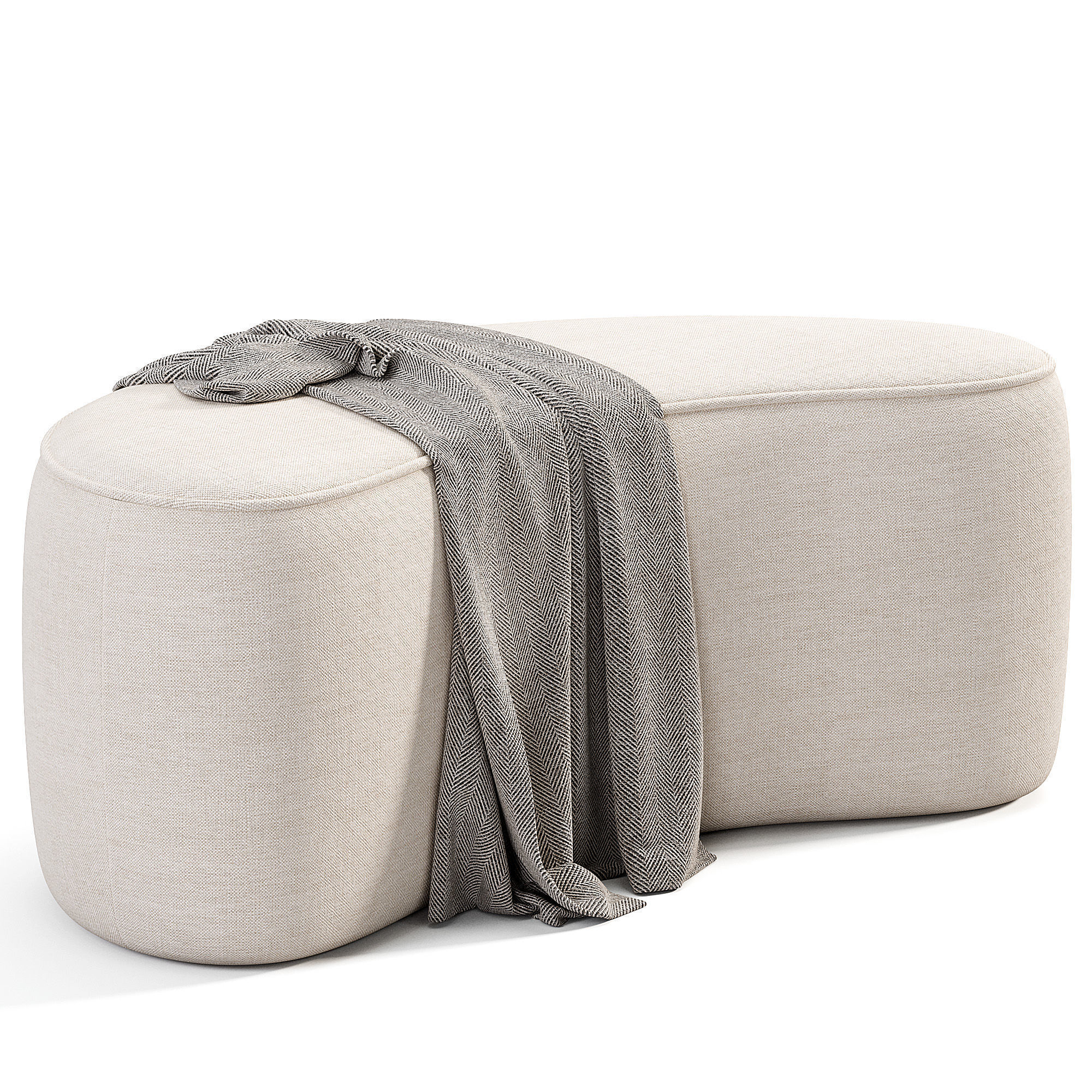 Kork Pouf Low-poly 3D model_4