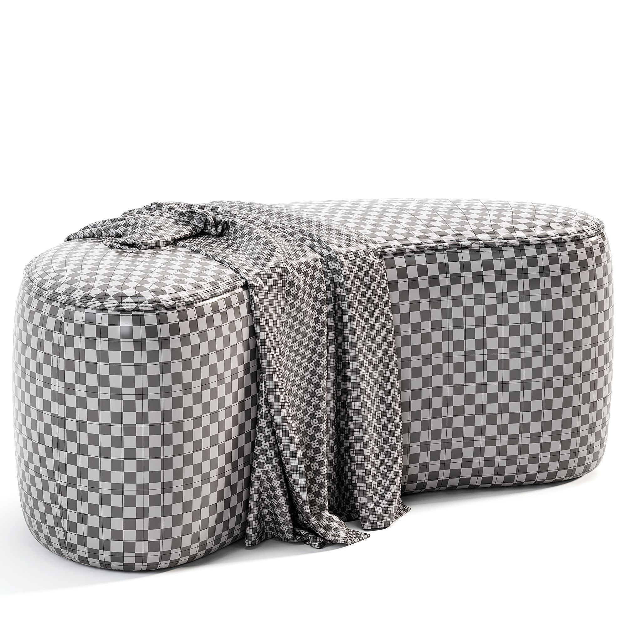 Kork Pouf Low-poly 3D model_6