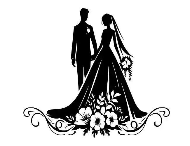Wedding Couple Decor - Laser Cut STL File 3D print model