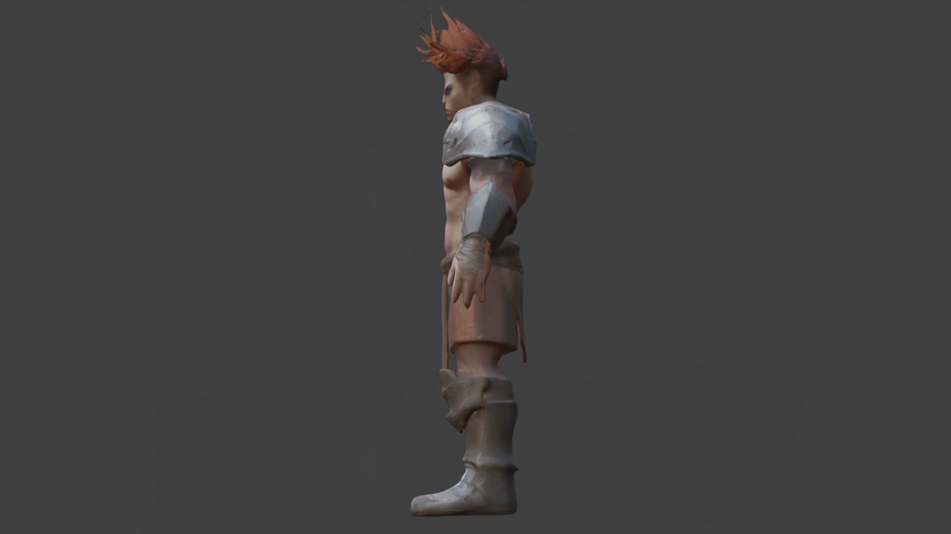 Warrior character AAA game Low-poly 3D model_2