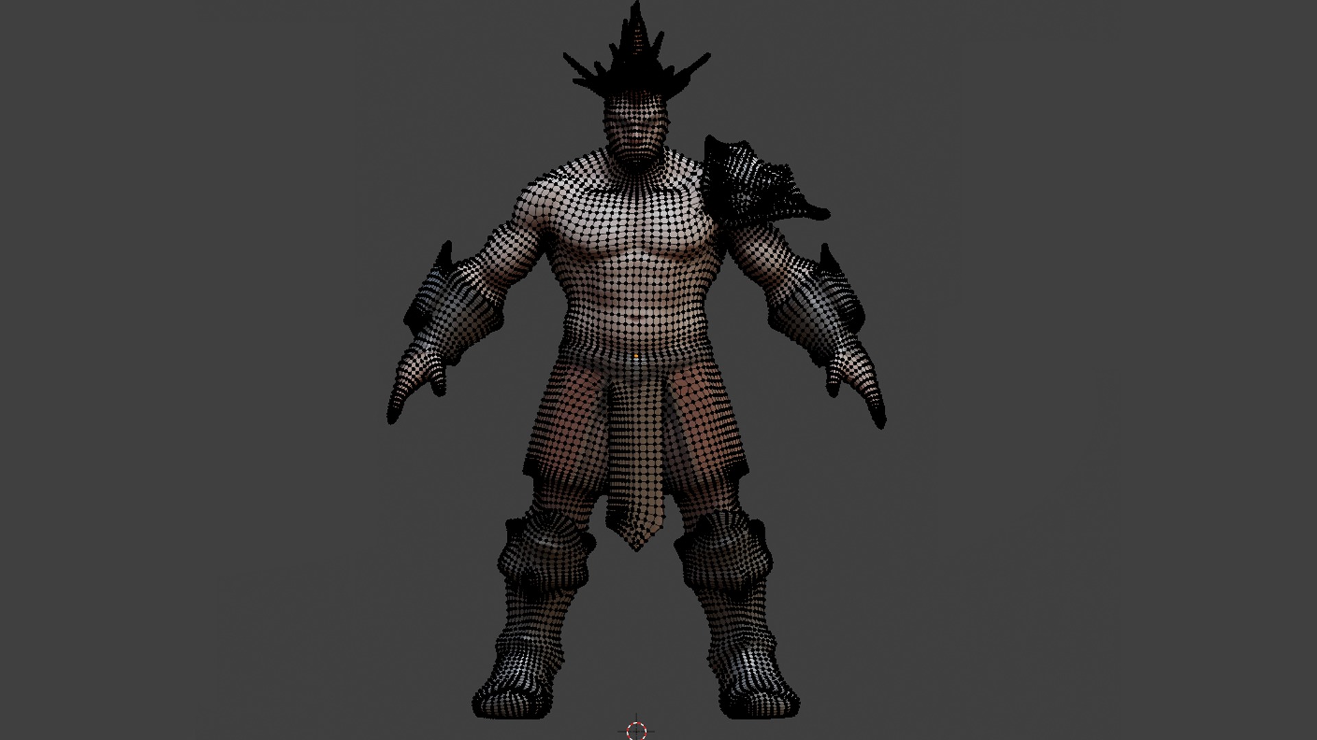 Warrior character AAA game Low-poly 3D model_5