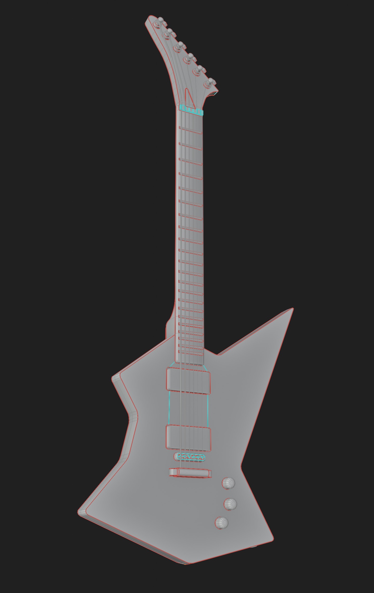 Electric Guitar Explorer Inspired Free low-poly 3D model_8