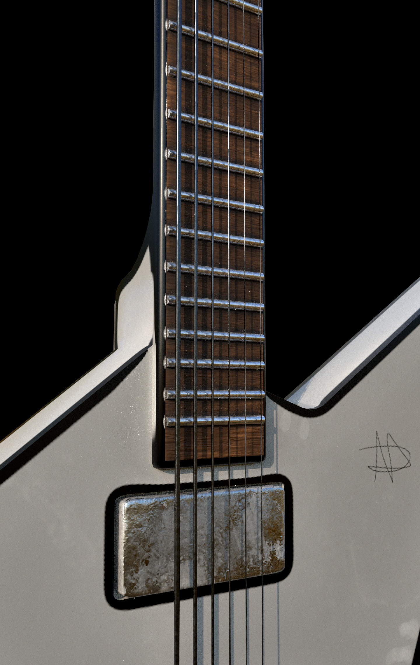 Electric Guitar Explorer Inspired Free low-poly 3D model_4