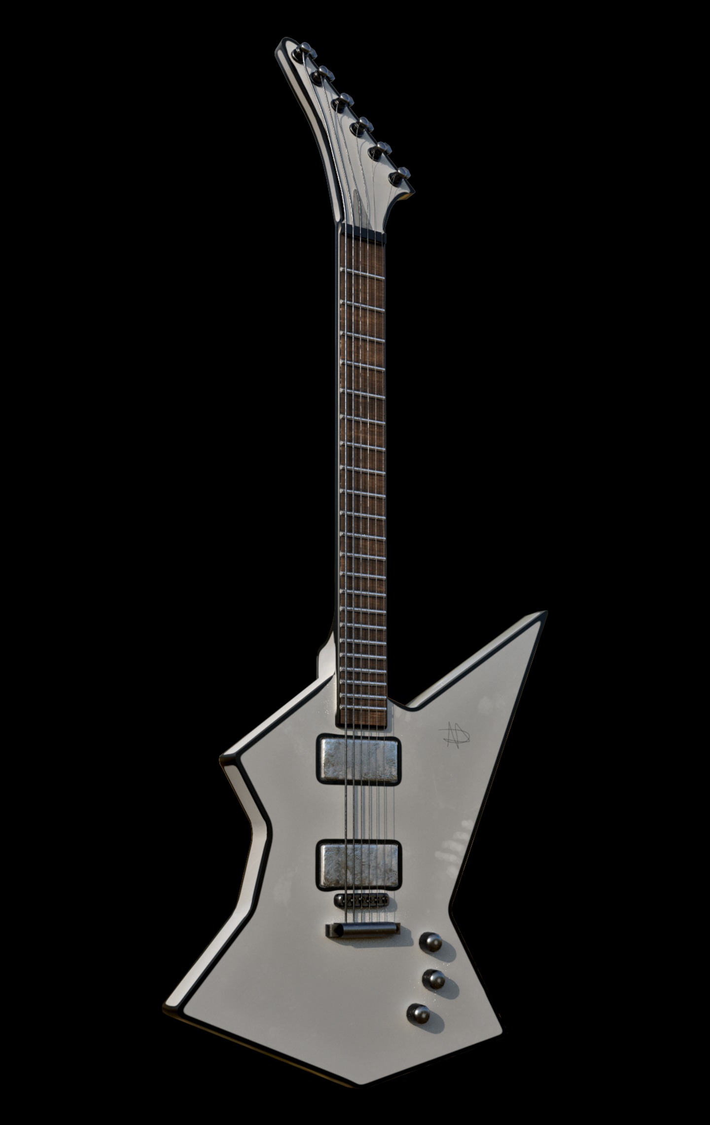 Electric Guitar Explorer Inspired Free low-poly 3D model_2