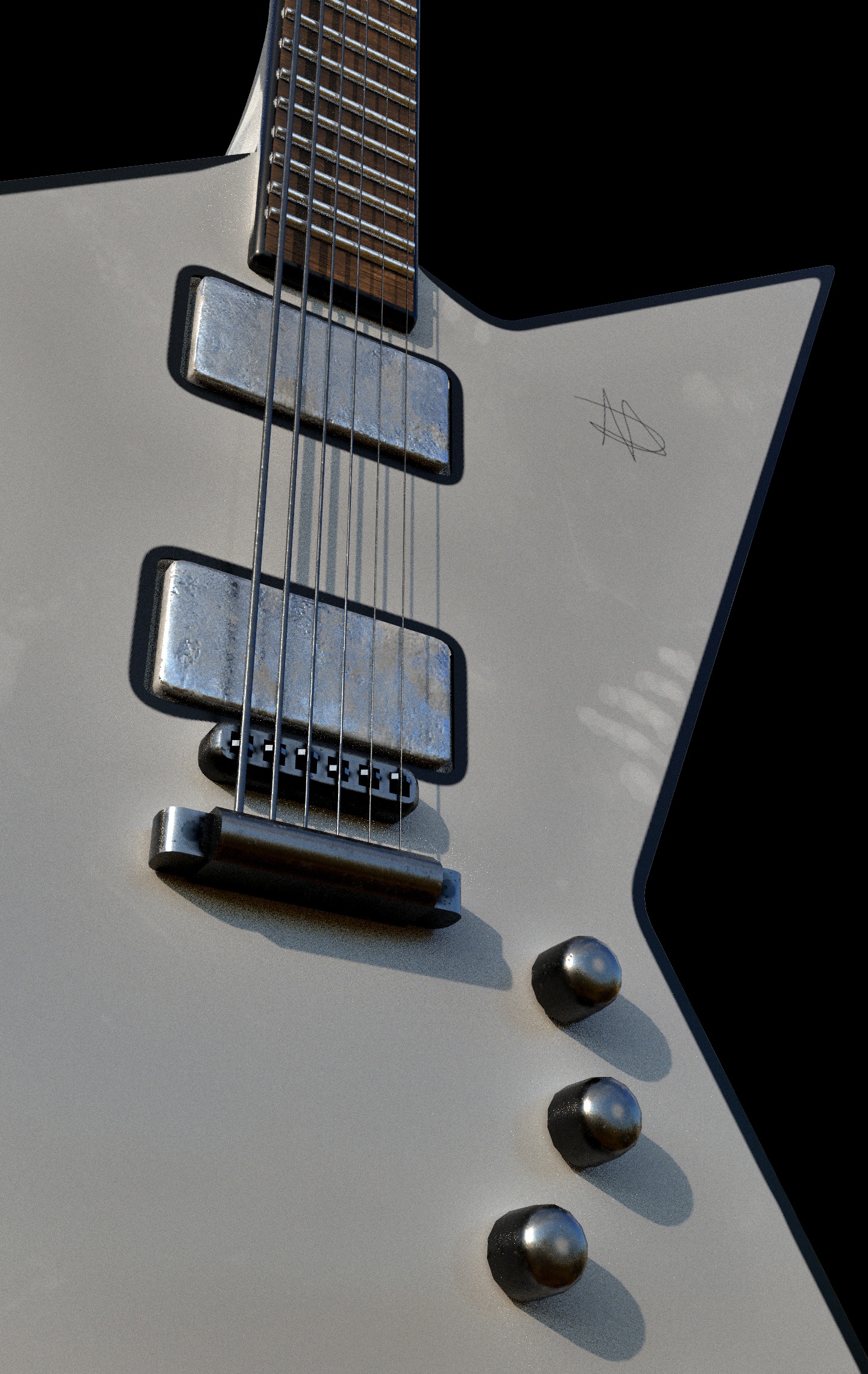 Electric Guitar Explorer Inspired Free low-poly 3D model_7