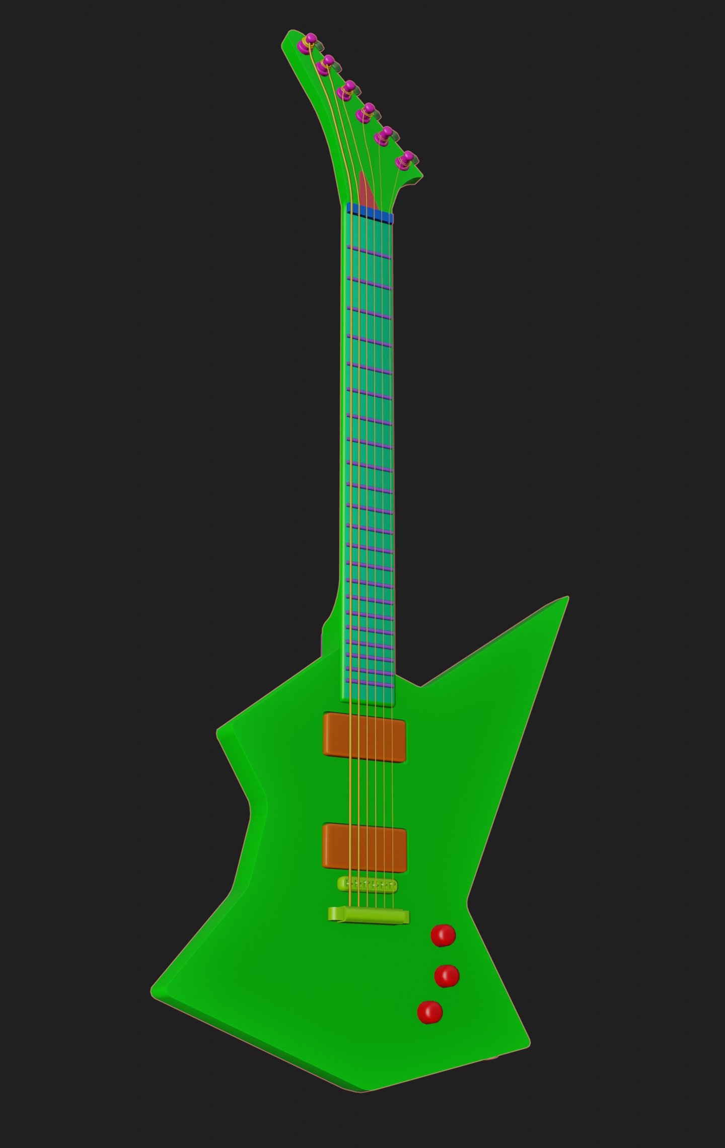 Electric Guitar Explorer Inspired Free low-poly 3D model_10
