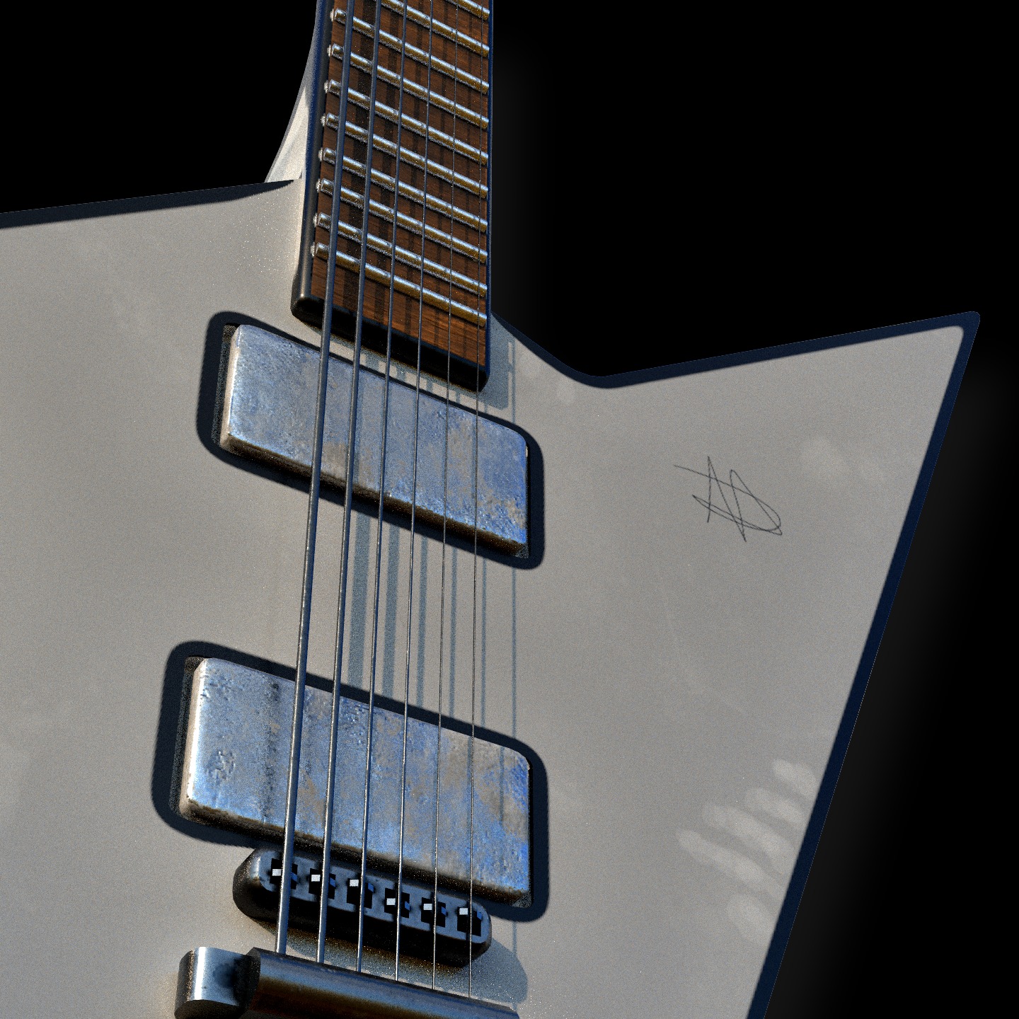 Electric Guitar Explorer Inspired Free low-poly 3D model_11