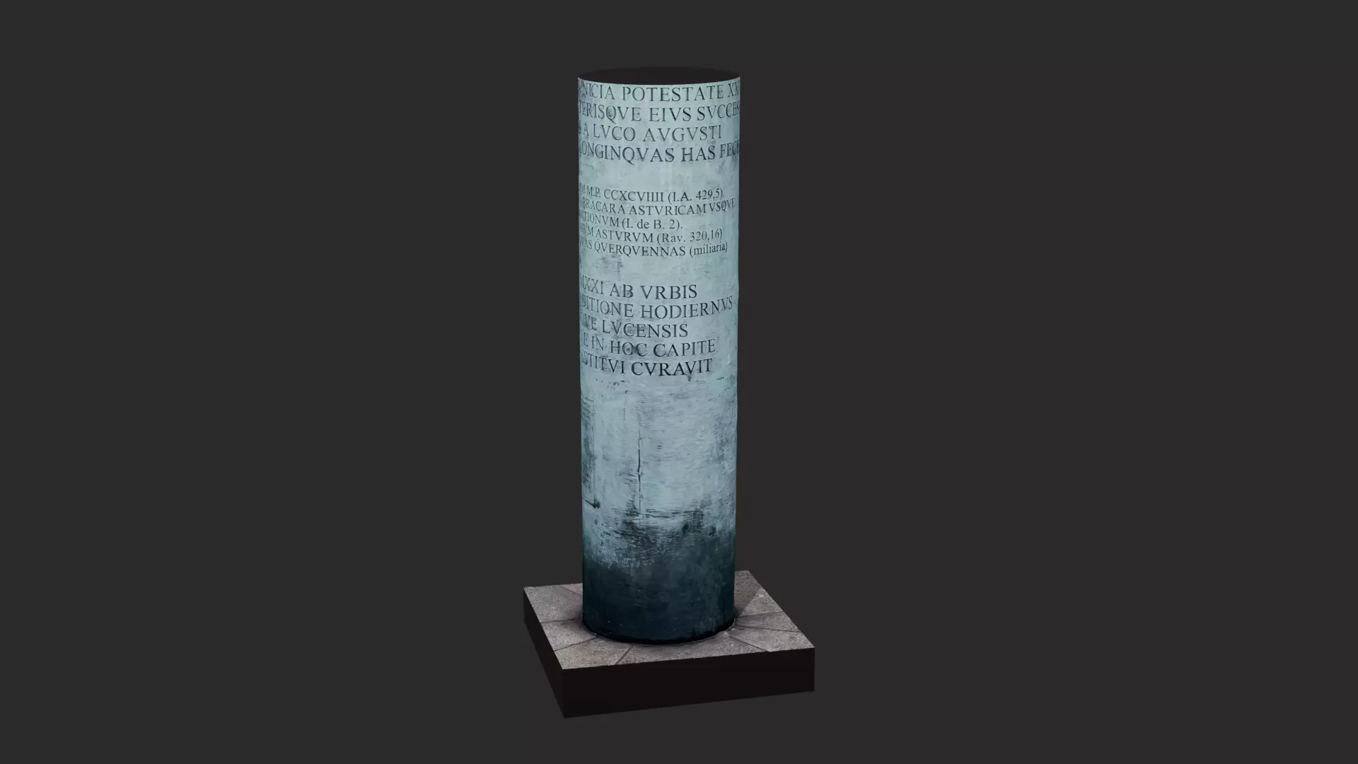 Textured 3D Model of a Roman Monument in Lugo 3D model_0