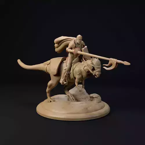 Pachycephalosaurus knight charging 32mm scale - pre-supported 3D print model