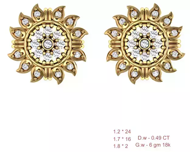  Women Earrings Render 3dm STL OBJ FBX Details
